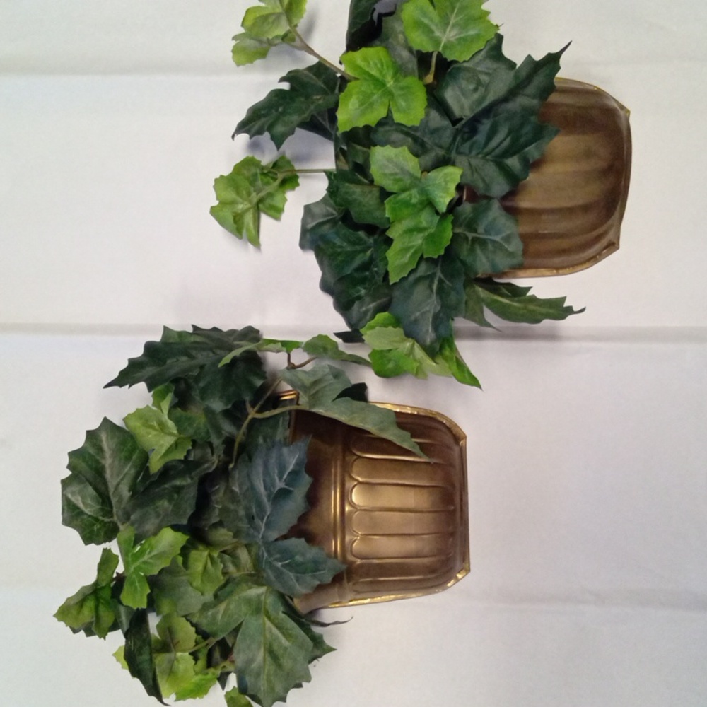 Brass Wall Pockets set of 2 Vintage